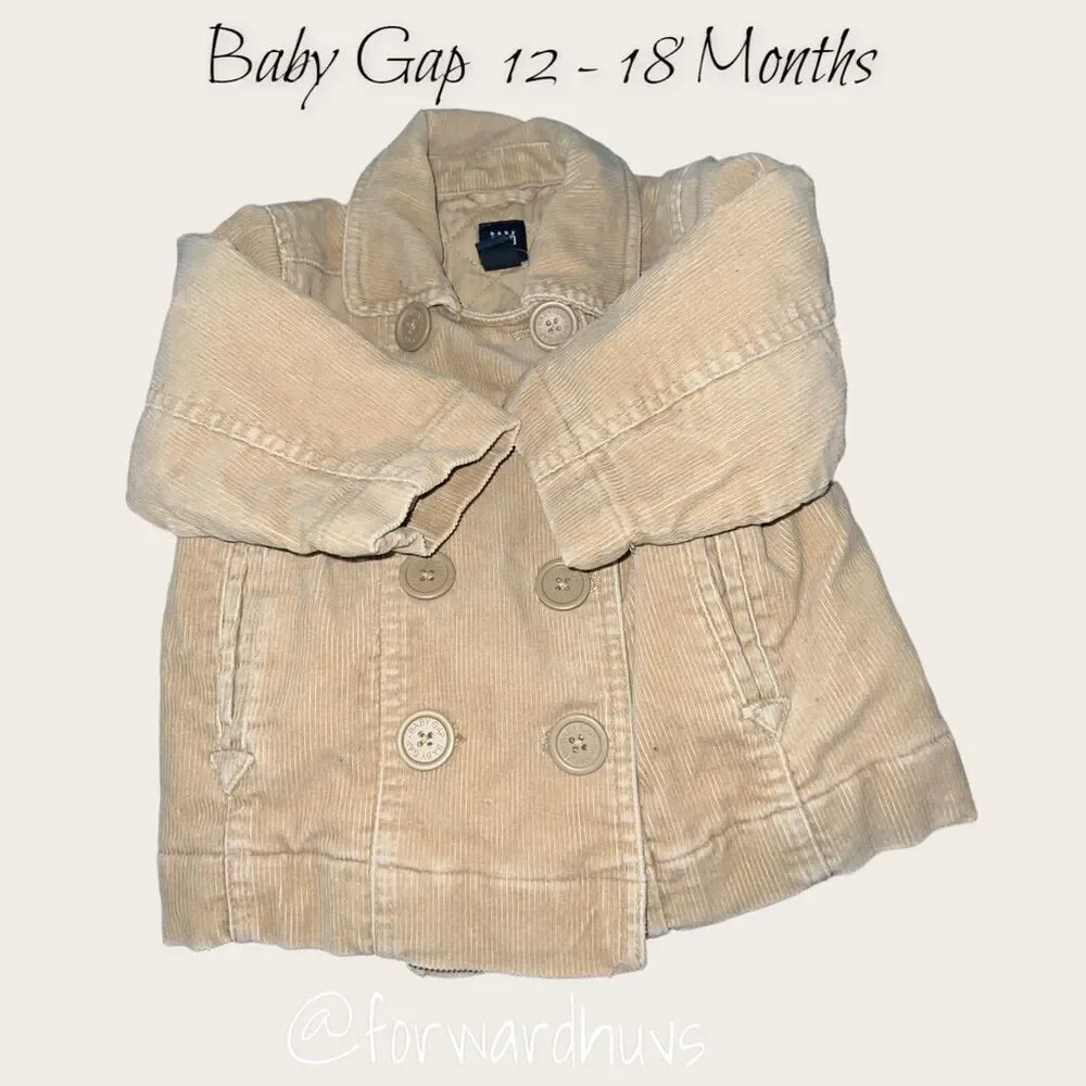 Baby Gap Tan Corduroy Pea Coat - 12-18 Months